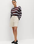 Cotton Rich High Waisted Chino Shorts
