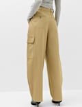 Pure Cotton Cargo Barrel Leg Trousers