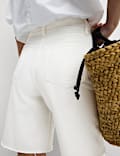 Pure Cotton Denim Bermuda Shorts