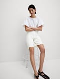 Pure Cotton Denim Bermuda Shorts