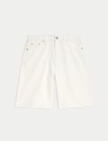 Pure Cotton Denim Bermuda Shorts