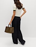 Lyocell Rich Drawstring Wide Leg Trousers