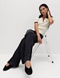 Lyocell Rich Drawstring Wide Leg Trousers