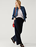 Linen Rich Wide Leg Trousers
