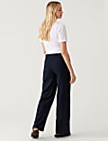 Linen Rich Wide Leg Trousers