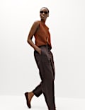 Pantalon utilitaire coupe barrel en lyocell