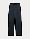 Pantalones estrechos con cintura con elástico texturizados