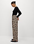 Animal Print Carrot Leg Ankle Grazer Trousers