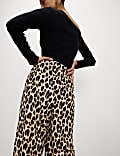 Animal Print Carrot Leg Ankle Grazer Trousers