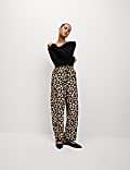 Animal Print Carrot Leg Ankle Grazer Trousers