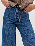High Waisted Wide Leg Cropped Jeans