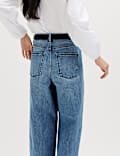 High Waisted Wide Leg Cropped Jeans
