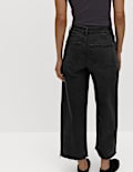 High Waisted Wide Leg Cropped Jeans