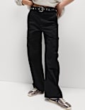 Cotton Rich Cargo Wide Leg Trousers