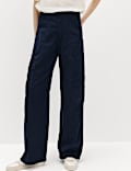 Lyocell Rich Cargo Wide Leg Trousers