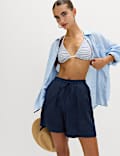 Linen Rich High Waisted Shorts