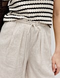 Linen Rich High Waisted Shorts