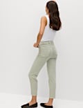 High Waisted Cropped Slim Fit Jeans