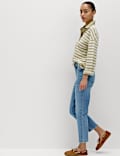 Schmal geschnittene Cropped-Jeans mit hohem Bund