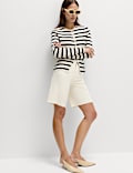 Pure Cotton High Waisted Bermuda Short