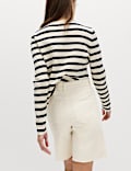 Pure Cotton High Waisted Bermuda Short