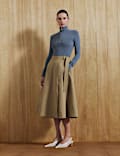 Pure Cotton Buckle Detail Midi Wrap Skirt