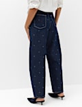 High Waisted Polka Dot Balloon Leg Jeans