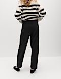 Pull On Elasticated Waist Straight Leg Trousers