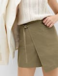 Cotton Rich Utility Wrap Skort