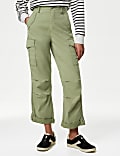 lyocell™ Rich Cargo Tea Dyed Cropped Trousers