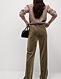 Velour Drawstring Wide Leg Trousers