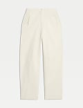 Clean Cotton Rich Carrot Leg Trousers