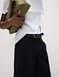 Pantalon coupe carotte nette en coton