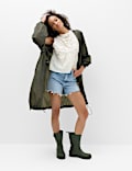 High Waisted Raw Hem Denim Shorts