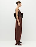 Tie Hem Drawstring Balloon Trousers
