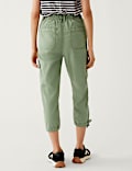 Lyocell Rich Cargo Cropped Trousers