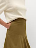 Jupe longue 100 % coton &agrave; taille basse