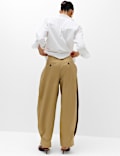 Pure Cotton Barrel Leg Trousers