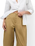 Pure Cotton Barrel Leg Trousers