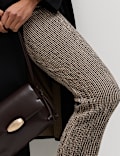 Textured Striped Flared Trousers