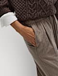 Lyocell Blend Pull On Wide Leg Trousers