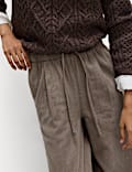 Lyocell Blend Pull On Wide Leg Trousers