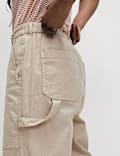 Pantalon jambe droite style charpentier en coton