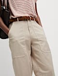 Pantalon jambe droite style charpentier en coton