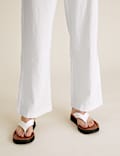 Linen Rich Wide Leg Trousers