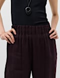 Lyocell Rich Elasticated Waist Wide Leg Trousers