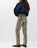 Faux Leather High Waisted Straight Leg Trousers