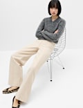 Pure Cotton Wide Leg Trousers