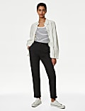 Chino coupe slim en coton à motif teinté