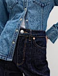 Mid Rise Dart Detail Barrel Jeans
